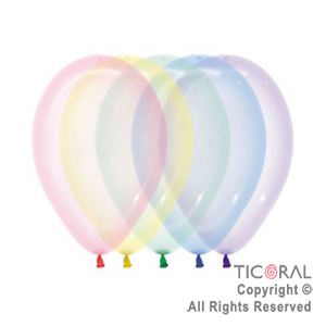 GLOBO S R12 CRISTAL PASTEL 300 SURTIDO MULTICOLOR x 50